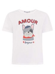 Zwillingsherz Koszulka "Amour" w kolorze białym rozmiar: XXL. Białe bluzki damskie Zwillingsherz, xxl, bez wzorów, bez kołnierzyka. Za 82.99 zł.