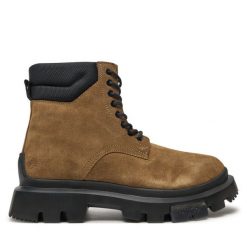 Trapery HUGO. Brązowe buty zimowe męskie Hugo, bez zapięcia. Za 599.99 zł.