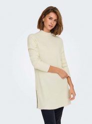 ONLY Sweter w kolorze kremowym rozmiar: XL. Brązowe golfy damskie Only, xl, bez wzorów, ze splotem, bez ramiączek. Za 92.21 zł.