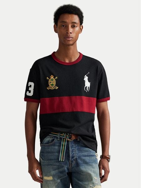 Polo Ralph Lauren T-Shirt 710P00093003 Czarny Regular Fit. Czarne koszulki polo męskie Polo Ralph Lauren, m, bez wzorów, z bawełny, bez ramiączek. Za 319.99 zł.