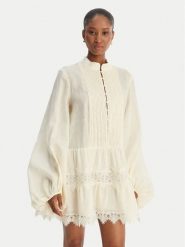 Bardot Sukienka letnia Antonia 59849DB Beżowy Relaxed Fit. Brązowe sukienki damskie BARDOT, na lato, bez wzorów, ze lnu, bez kołnierzyka, bez ramiączek. Za 1,039.00 zł.