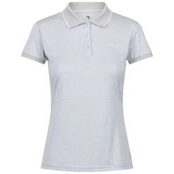 Koszulka turystyczna polo damska Remex II. Szare bluzki damskie Regatta, bez wzorów, z materiału, bez kołnierzyka, bez ramiączek. Za 145.50 zł.