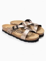 BAYTON Klapki "Sebastian" w kolorze miedzianym rozmiar: 40. Brązowe klapki damskie Bayton, bez wzorów, bez obcasa. Za 210.95 zł.