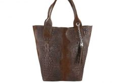 Worek skórzany BARBERINI'S brązowy 375/7-6. Brązowe shopper bag damskie Barberinis, bez wzorów, ze skóry, zamszowe, bez dodatków. Za 219.99 zł.