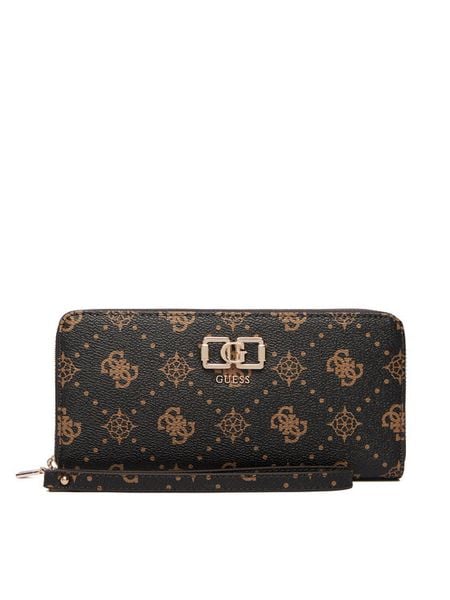 Guess Portfel Emelie Logo Slg SWGP99 28146 Brązowy. Brązowe portfele damskie Guess, z aplikacjami, ze skóry. Za 299.99 zł.