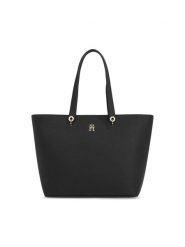 Tommy Hilfiger Torebka Th Emblem Tote AW0AW15178 Czarny. Czarne torebki klasyczne damskie Tommy Hilfiger, bez wzorów, ze skóry, bez dodatków. Za 639.99 zł.