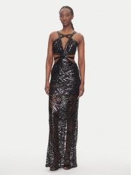 Just Cavalli Sukienka wieczorowa 78PAO951 Czarny Slim Fit. Czarne sukienki damskie Just Cavalli, bez wzorów, z syntetyku, wizytowe, bez kołnierzyka, bez ramiączek. Za 2,719.00 zł.