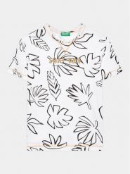 United Colors Of Benetton T-Shirt 34D3G109I Biały Regular Fit. Białe t-shirty chłopięce United Colors Of Benetton, bez wzorów, z bawełny, bez ramiączek. Za 69.99 zł.