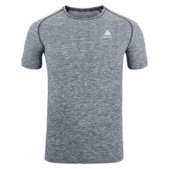 Koszulka męska Odlo T-shirt crew neck s/s ESSENTIAL SEAMLESS. Szare t-shirty męskie Odlo, m, bez wzorów, bez kołnierzyka. Za 219.99 zł.
