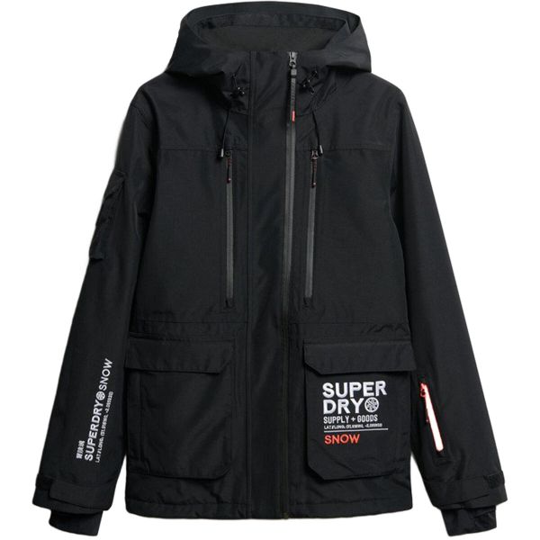 Kurtka narciarska Superdry Ultimate Rescue. Czarne kurtki męskie Superdry., m, bez wzorów, bez kaptura, narciarskie. W wyprzedaży za 1,563.75 zł.