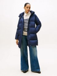 Tommy Hilfiger płaszcz puchowy Kobiety Sztuczne włókno niebieski, XS. Niebieskie płaszcze damskie Tommy Hilfiger, xs, bez wzorów, z puchu. Za 949.95 zł.