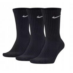 Sportowe skarpetki Nike 3-pak Crew SX4508. Czarne skarpetki męskie Nike, bez wzorów. W wyprzedaży za 59.99 zł.