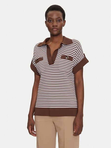 Luisa Spagnoli Sweter Caio 58672 Brązowy Regular Fit. Brązowe swetry klasyczne damskie Luisa Spagnoli, m, z syntetyku, bez kołnierzyka. Za 751.99 zł.