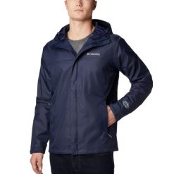 Kurtka uniwersalna męska Columbia Watertight II Rain Jacket. Niebieskie kurtki męskie Columbia, m, bez wzorów, z syntetyku, klasyczne, z kapturem. Za 379.99 zł.