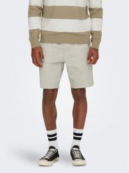 Only & Sons Szorty materiałowe 22024967 Szary Loose Fit. Szare szorty męskie Only & Sons, bez wzorów, z bawełny. Za 159.99 zł.
