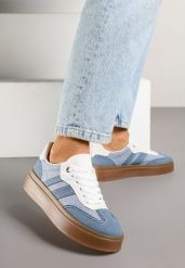Niebieskie Sneakersy Tenisówki na Kauczukowej Podeszwie Ardisora. Niebieskie trampki i tenisówki damskie Renee, z aplikacjami, z kauczuku. Za 89.99 zł.