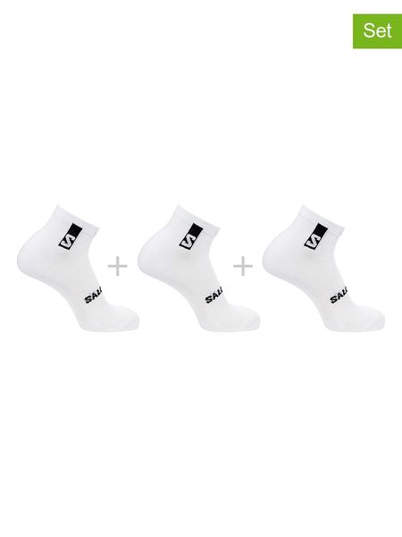 SALOMON Skarpety funkcyjne (3 pary) "Everyday Ankle" w kolorze białym rozmiar: 42-44. Białe skarpetki męskie Salomon, bez wzorów, prążkowane. Za 39.21 zł.