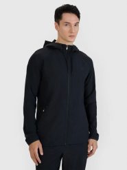 BLUZA MĘSKA 4F TRENINGOWA SZYBKOSCHNĄCA ROZPINANA TFSWM458 KOLOR CZARNY. Czarne bluzy bez kaptura męskie 4f, l, z bawełny. Za 269.99 zł.