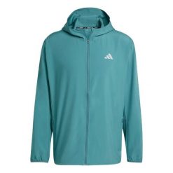 Kurtka adidas Run It. Zielone kurtki treningowe męskie Adidas, s, bez wzorów, do biegania. Za 241.50 zł.