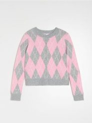 Sweter ze wzorkiem - wielobarwny. Swetry klasyczne damskie Sinsay, l, bez kołnierzyka. Za 69.99 zł.