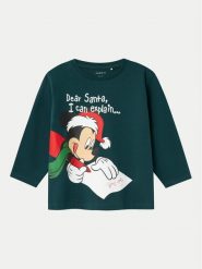 NAME IT Bluzka 13234159 Zielony Standard Fit. Zielone t-shirty chłopięce Name it, bez wzorów, z bawełny, bez ramiączek. Za 69.99 zł.