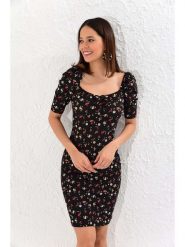 Cool & Sexy Sukienka w kolorze czarnym ze wzorem rozmiar: M. Czarne sukienki damskie Cool & Sexy, m, bez wzorów, bez kołnierzyka, bez ramiączek, mini. Za 52.99 zł.