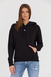 TOMMY JEANS Czarna damska bluza z kapturem. Czarne bluzy z kapturem damskie Tommy Jeans, z jeansu. W wyprzedaży za 382.99 zł.