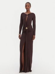 Elisabetta Franchi Sukienka wieczorowa AB-R146-1E2-V750 Brązowy Regular Fit. Brązowe sukienki damskie Elisabetta Franchi, bez wzorów, z wiskozy, wizytowe, bez kołnierzyka, bez ramiączek. Za 3,189.00 zł.