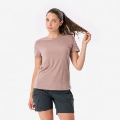 Koszulka trekkingowa damska Merino Rec Fresh. Brązowe bluzki damskie SIMOND, m, bez wzorów, z lyocellu, sportowe, bez kołnierzyka, bez ramiączek. Za 119.99 zł.