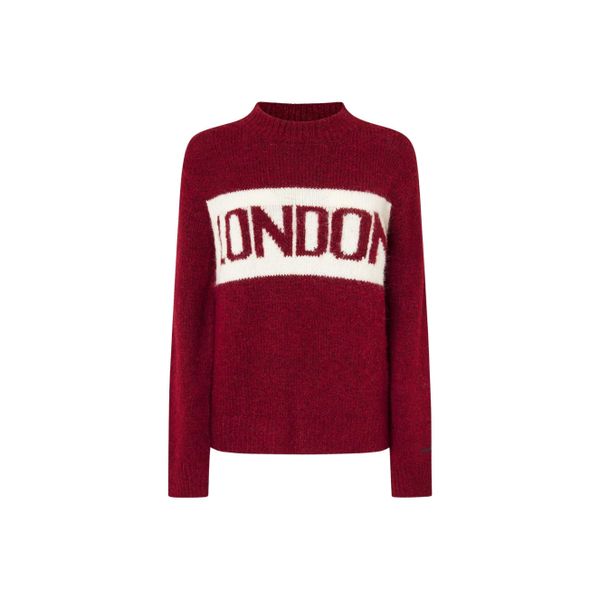 Sweter damski Pepe Jeans Hilda. Brązowe swetry klasyczne damskie Pepe Jeans, na zimę, z jeansu, bez kołnierzyka. W wyprzedaży za 339.25 zł.