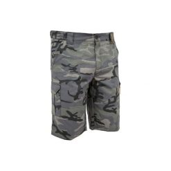 Bermudy myśliwskie 500 camo woodland. Szare szorty męskie SOLOGNAC, bez wzorów, z bawełny, sportowe. Za 59.99 zł.