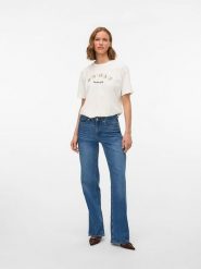 Vero Moda Koszulka w kolorze białym rozmiar: XL. Białe bluzki damskie Vero Moda, xl, bez wzorów, z bawełny, bez kołnierzyka. Za 57.20 zł.