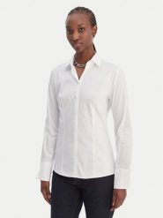 HUGO Koszula 50554568 Biały Slim Fit. Białe koszule damskie Hugo, bez wzorów, z bawełny, biznesowe, bez kołnierzyka, bez ramiączek. Za 429.99 zł.