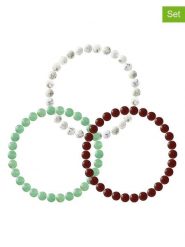 Pearline Bransoletki (3 szt.) z kamieniami szlachetnymi rozmiar: onesize. Białe bransoletki damskie Pearline. Za 130.99 zł.