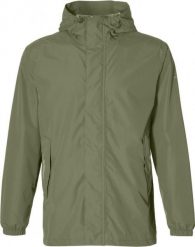 Kurtka przeciwdeszczowa na rower Hoga unisex, oliwkowa. Zielone kurtki damskie BASIL, s, bez wzorów, z materiału, bez kaptura. Za 419.90 zł.