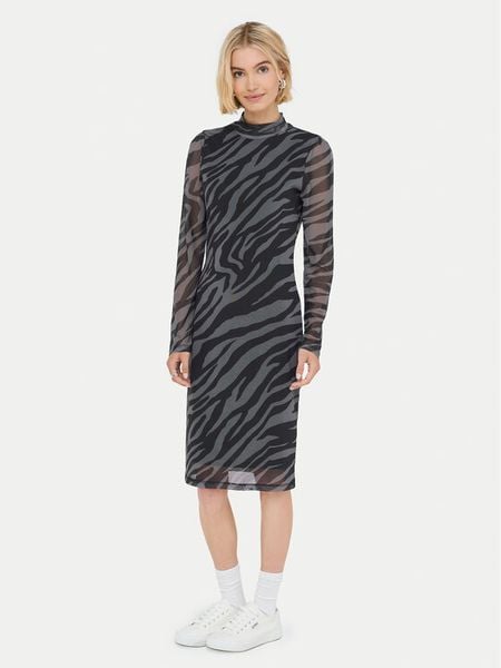 ONLY Sukienka codzienna Erica 15355845 Szary Regular Fit. Szare sukienki damskie Only, na co dzień, s, bez wzorów, z syntetyku, bez kołnierzyka, bez ramiączek, proste. Za 129.99 zł.