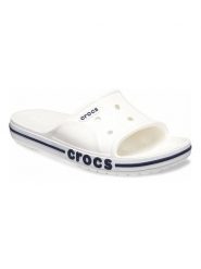Crocs Klapki "Bayaband" w kolorze białym rozmiar: 42/43. Białe klapki damskie Crocs, bez wzorów, bez obcasa. Za 82.83 zł.