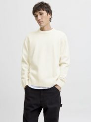 Jack & Jones sweter z dzianiny Mężczyźni biały, XXL. Białe swetry męskie Jack & Jones, m, bez wzorów, z dzianiny, bez kołnierzyka. Za 249.95 zł.