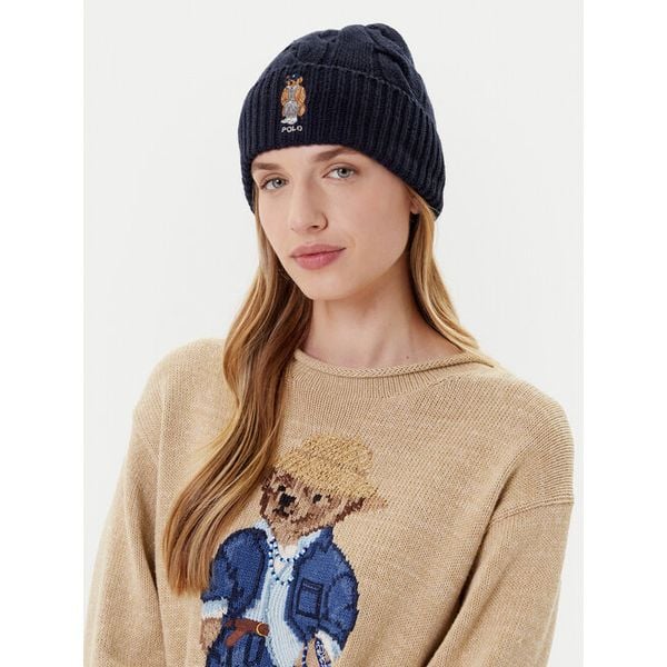 Czapka Polo Ralph Lauren. Niebieskie czapki zimowe damskie Polo Ralph Lauren. Za 399.99 zł.