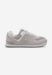 Szare Buty Sportowe na Piankowej Podeszwie z Ozdobnymi Przeszyciami i Siateczką Korialla. Szare buty sportowe na co dzień męskie Born2be, bez zapięcia. Za 139.99 zł.