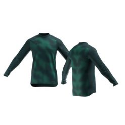 Koszulka bramkarska z ochraniaczami do piłki nożnej Kipsta F500. Niebieskie t-shirty damskie KIPSTA, xl, bez wzorów, bez kołnierzyka. Za 119.99 zł.