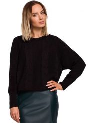 Made of emotion Sweter w kolorze czarnym rozmiar: L/XL. Czarne swetry klasyczne damskie Made Of Emotion, l, ze splotem, bez kołnierzyka. Za 97.28 zł.