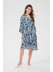 Kaffe Sukienka w kolorze błękitno-czarnym rozmiar: 44. Niebieskie sukienki damskie Kaffe, na co dzień, bez wzorów, z wiskozy, bez kołnierzyka, bez ramiączek, midi, proste. Za 126.99 zł.