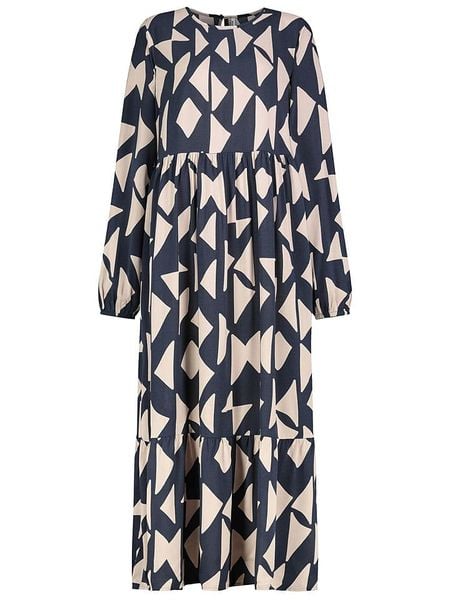 Sublevel Sukienka w kolorze granatowo-kremowym rozmiar: L. Niebieskie sukienki damskie Sublevel, na imprezę, l, bez wzorów, z wiskozy, klasyczne, bez kołnierzyka, bez ramiączek, maxi. Za 152.62 zł.