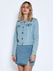Noisy may Kurtka dżinsowa "Nmdebra" w kolorze błękitnym rozmiar: XL. Niebieskie kurtki damskie Noisy may, xl, bez wzorów, bez kaptura. Za 117.45 zł.