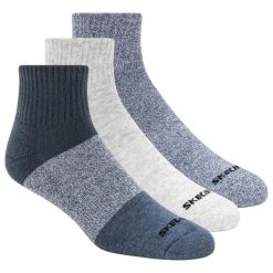 Skarpetki sportowe męskie 3pk Mens Qtr Colorbloc Socks. Skarpetki męskie Skechers, bez wzorów, z bawełny. Za 59.99 zł.