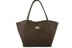 Barberinis - torebka duża zamszowa na ramię - Beżowa ciemna. Brązowe torebki klasyczne damskie Barberinis, bez wzorów, ze skóry, duże, zamszowe, bez dodatków. Za 338.99 zł.