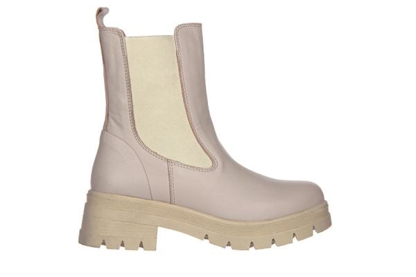 Botki Bayla-161 188 1101 24 Silver Grey 161411, Beżowy, Skóra naturalna - 39. Brązowe botki damskie Bayla, na zimę, z gumy, militarne, bez obcasa, na platformie, bez zapięcia. W wyprzedaży za 224.10 zł.