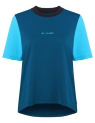 Koszulka damska Loamer. Niebieskie topy sportowe damskie Vaude, bez wzorów, z materiału, bez ramiączek. Za 219.00 zł.