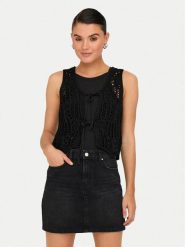 ONLY Top Lizzy 15343882 Czarny Regular Fit. Czarne topy damskie Only, xl, bez wzorów, z syntetyku, bez kołnierzyka. Za 59.99 zł.